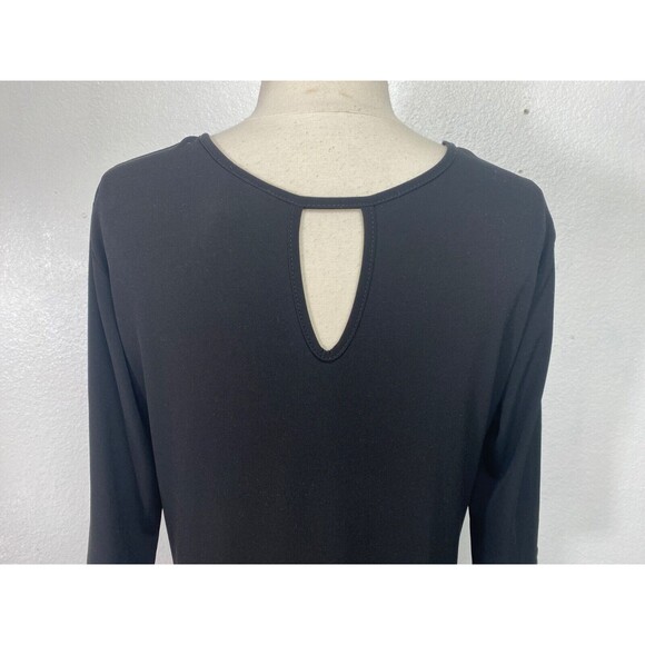 Clara SunWoo Woman Black Knit Dress Medium Scoop Neck Designer Career Travel USA - Picture 7 of 10